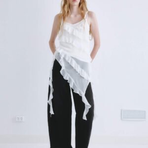 Chiffon top with ruffles