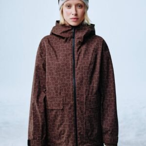 Ski jacket made of a technical membrane with straps